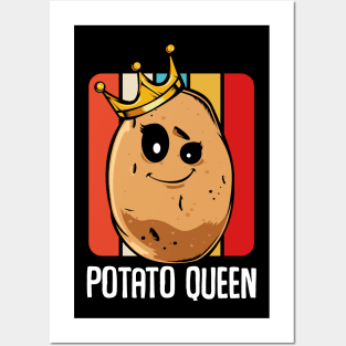 Potato Queen - Cute Kawaii Potatoes Vegetable Posters and Art